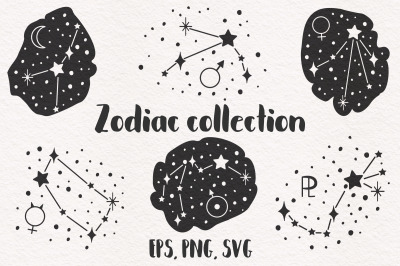 Zodiac Astrology SVG Zodiac signs clipart Zodiac art Space clipart