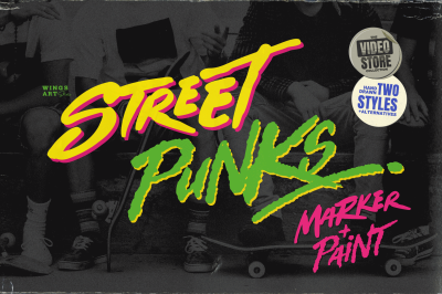 Street Punks: Graffiti Inspired Marker Pen and Paint Brush Font