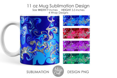 11 oz Mug sublimation template, fluid art, pastel colors