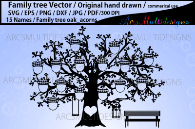 15 Acorns family tree template