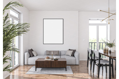 Interior scene artwork background frame mockup