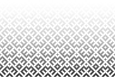 Seamless halftone vector background.Middle fade out. 96 figures in hei