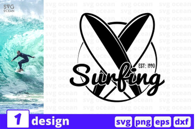 Surfing EST- 1990 SVG Cut File