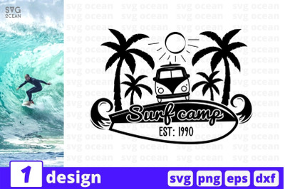 Surf camp EST- 1990 SVG Cut File