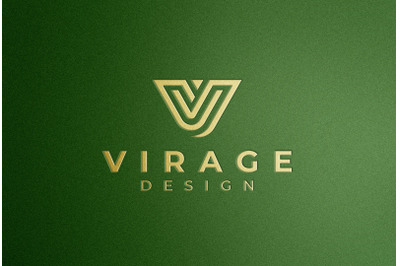 Logo mockup - Golden Logo on green Background