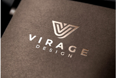 Logo Mockup - Silver foild logo on brown paper