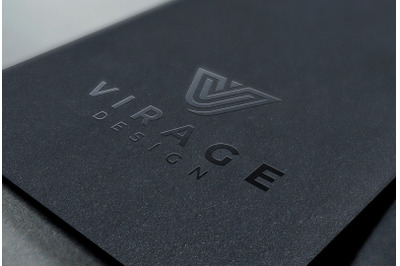 Logo Mock up - UV spot printing on black paper