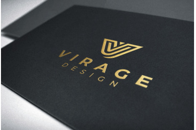 Logo Mockup - Gold Foil Stamping Logo On Black Card