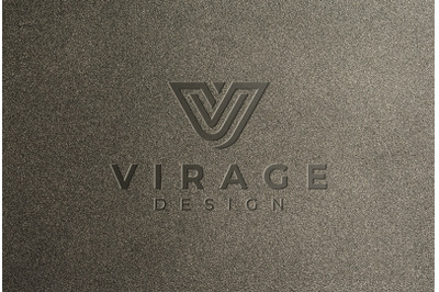 Logo Mockup - Stamped Logo on Granulated Wall