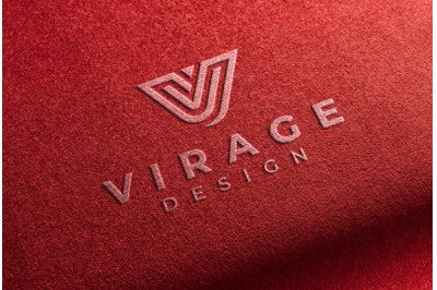 Logo Mockup - Embroidered stitched logo on red fabric