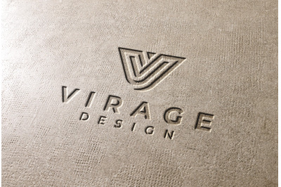 Logo Mockup - Engraved logo on Concrete