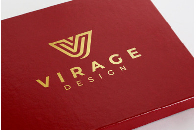 Logo Mockup - Golden Foil Stamping logo on Red jewellery Box