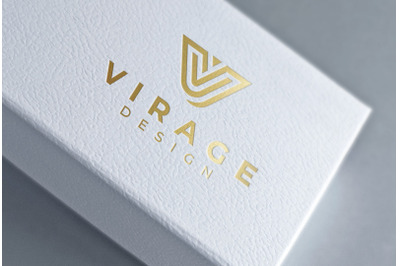 Logo Mockup - Gold Foil Stamping logo engraved on box