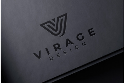 Logo Mockup - Letterpress Logo on Black Paper