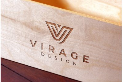 Logo Mockup - Logo engraved on wood box