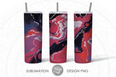 20 oz tumbler sublimation designs, fluid art, silver glitter