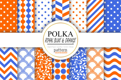 Polka Royal Blue And Orange - T0402