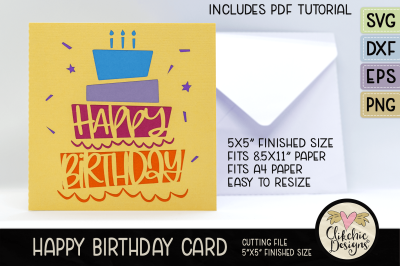 Happy Birthday Card SVG Cutting File