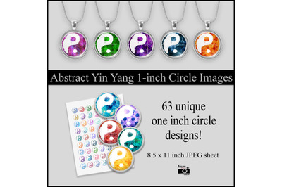 Abstract Yin Yang Design 1-inch Circles Printable Sheet