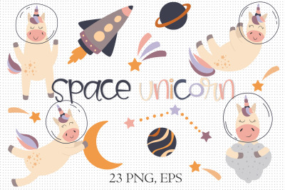 Space unicorn clipart Little space animals PNG Space clipart Cosmos