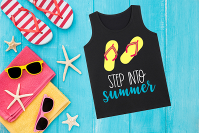 Step Into Summer Flip Flops | SVG | PNG | DXF | EPS