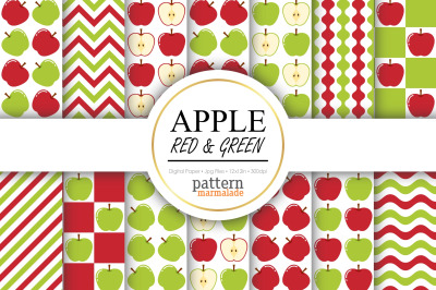 Apple Red And Green Digital Paper - S0504