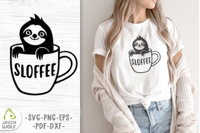 Coffee svg Sloffee svg Cute sloth svg Coffee mug svg designs