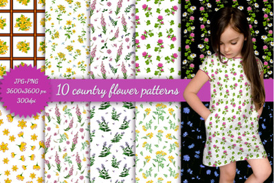 10 country-style floral patterns