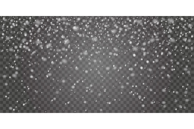 Falling snow. Realistic frozen snowfall, winter christmas snowy weathe