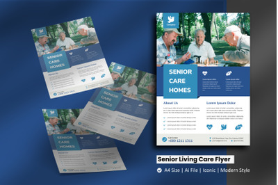 Senior Living Care Flyer Brochure Template