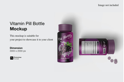 Vitamin Pill Bottle Mockup