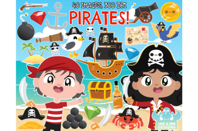 Pirates Clipart - Lime and Kiwi Designs