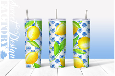 lemon tumbler sublimation design
