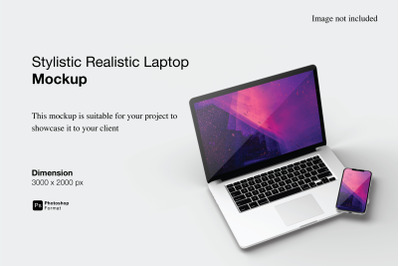 Stylistic Realistic Laptop and Smartphone Mockup