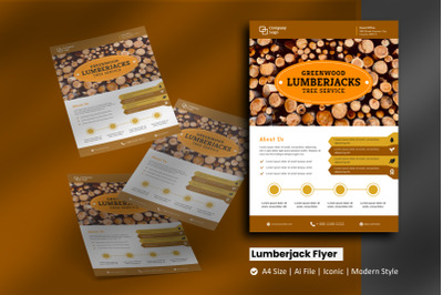 Gift for Father Lumberjack Worker Flyer Template