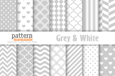 Grey &amp; White Digital Paper - T0506