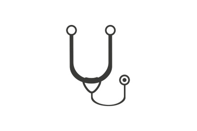Medical Icon with Simple Stethoscope