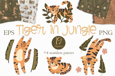 Tiger PNG clipart Tiger posters wallpaper ornament Jungle Animals png