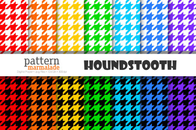 Houndstooth Rainbow Color Digital Paper - T0902