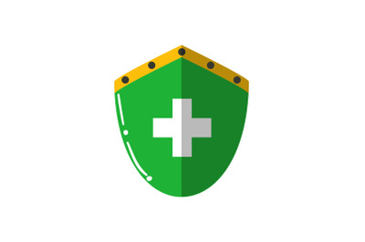 Medical Icon with Green Medical Shield