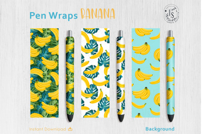 Banana Fruit Pen Wraps PNG File Set