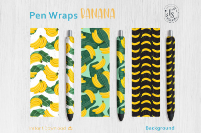 Banana Fruit Pen Wraps PNG File Set