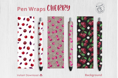 Cherry Berry Pen Wraps PNG File Set