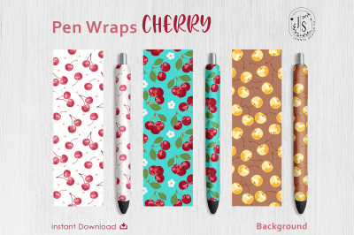 Cherry Berry Pen Wraps PNG File Set