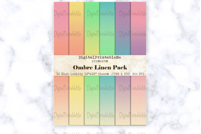 Ombre Linen Digital Paper Pack, Variety of Shades, Mixed Color texture