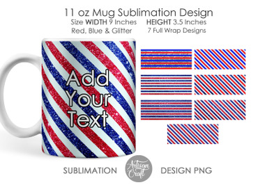 Mug sublimation PNG, American flag colors