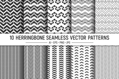 10 seamless arrows, herringbone patterns