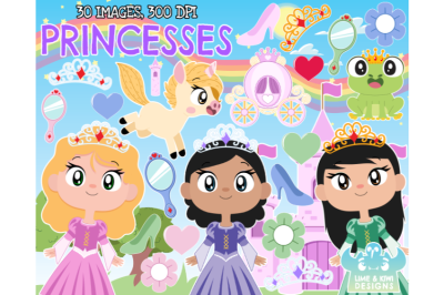 Princesses Clipart - Lime and Kiwi Designs