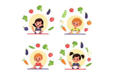 Children eat salad. Vitamin organic food and natural nutrition, kids s