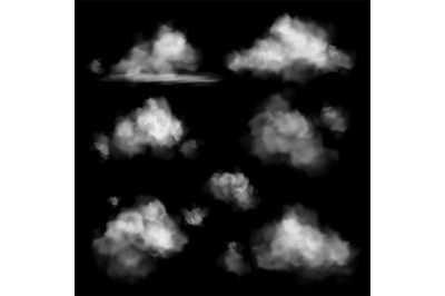 Cloud realistic. Sky white clouds in air&2C; fog effect fluffy frame&2C; clo